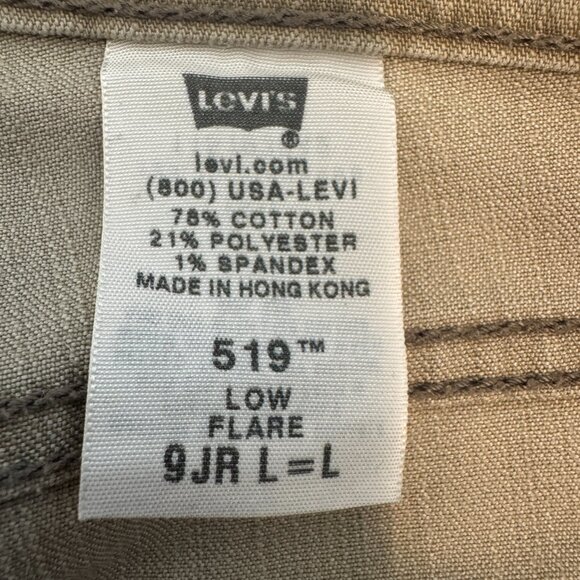 Levi's 519 Low Stretch Low Flare Tan Jeans Size 9 JR L = L - Picture 7 of 8